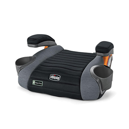 Chicco GoFit® ClearTex® Asiento elevador sin respaldo para automóvil, asiento elevador de viaje para automóvil, asiento elevador portátil de automóvil para niños de al menos 4 años y 40-100 libras | Sombra/Negro