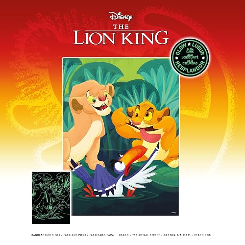 Ceaco - Disney - El Rey León - Hacer Caras - Brillan en la Oscuridad - Rompecabezas de 100 Piezas
