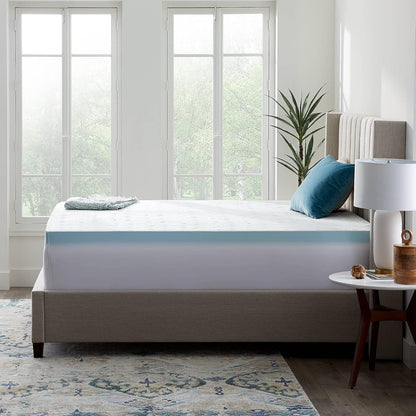 LUCID - Funda de colchón de Espuma viscoelástica, Suave y Transpirable, Lavable a máquina, tamaño Queen, Blanco (Solo Funda de decoración, no incluida)