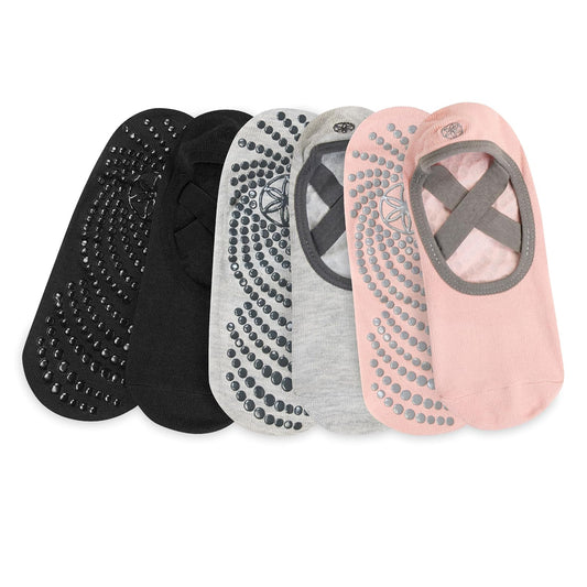 Gaiam Yoga Barre Socks - Non Slip Sticky Toe Grip Accessories for Women & Men