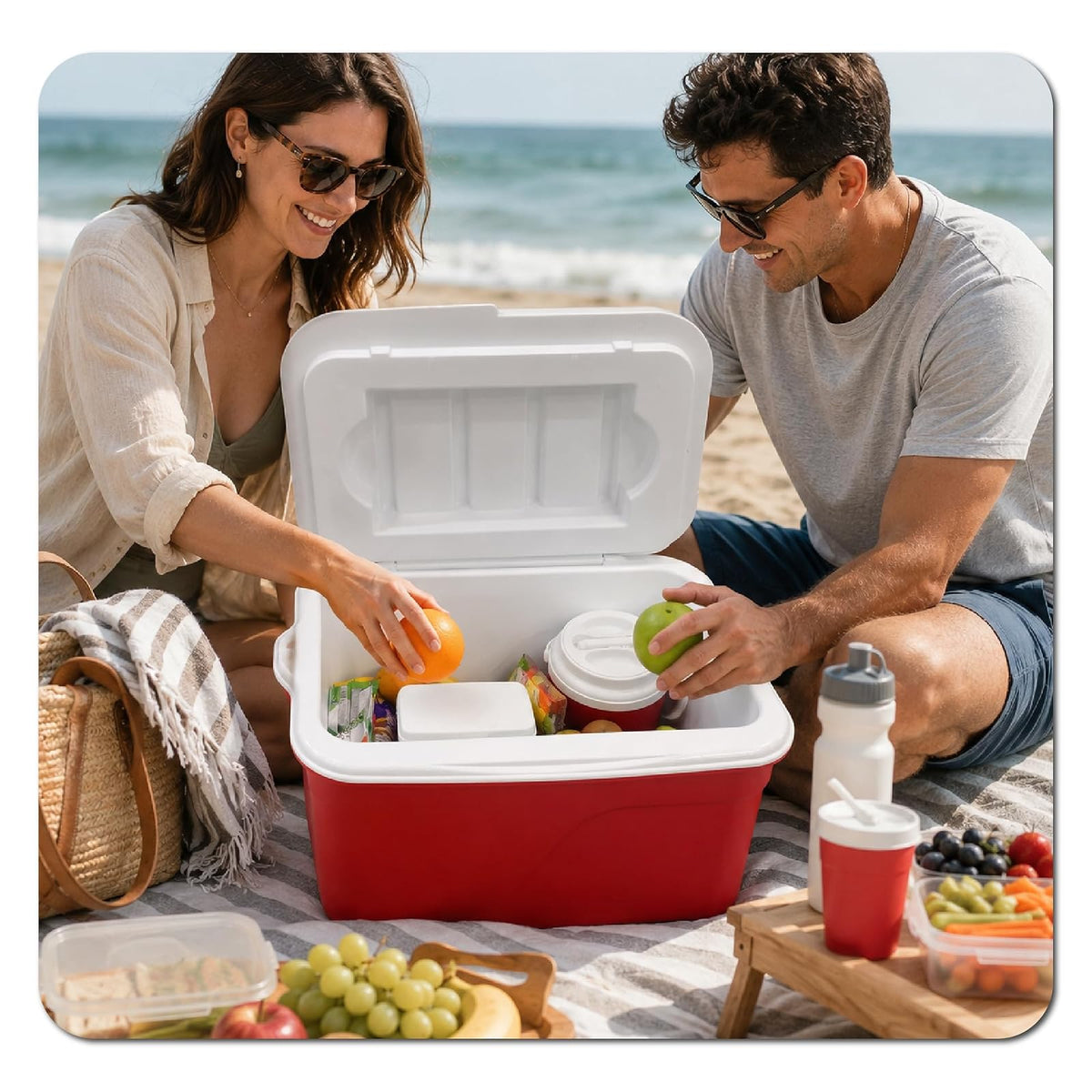ESTRA Hielera Familiar Insulada 42 L (44 QT) | Espacio para 60 latas | Mantiene frío por Tiempo prolongado | Asas Laterales portátiles | Perfecta para Camping, Picnic, Playa y Viajes