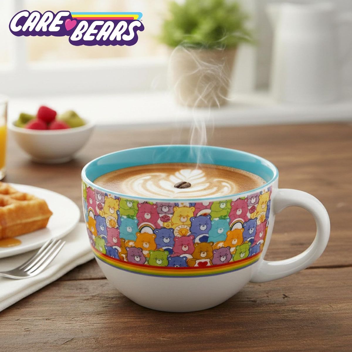 Silver Buffalo Care Bears - Taza de sopa de cerámica, 24 onzas
