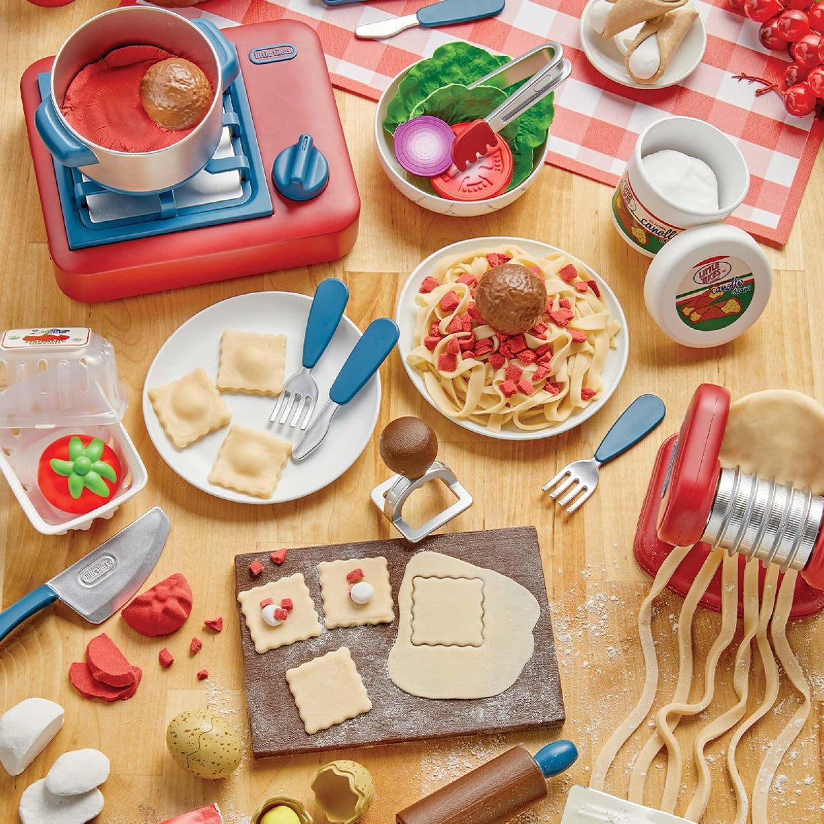 little tikes, Creative Chefs Kit Restaurante Italiano, Juguetes de Cocina, Incluye Arena Make-It! Mix, +3 Años