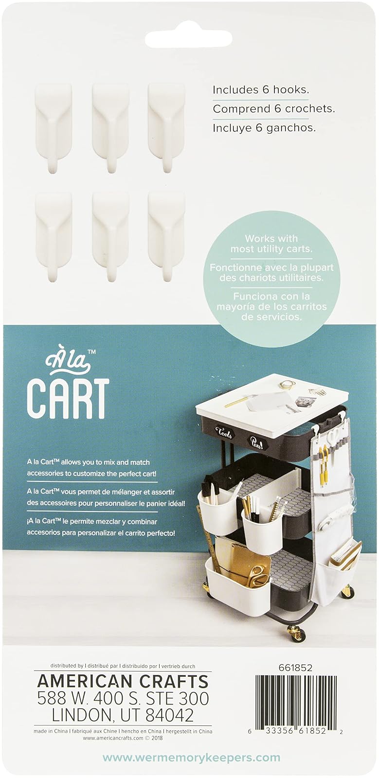We R Memory Keepers 0633356618522 Accesorios A la Cart Ganchos (6 piezas), Multi