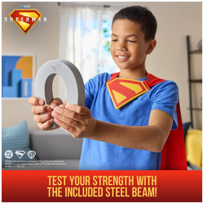 DC Comics, SUPERMAN Power Cape Set, Super Heroes Halloween Costume for Kids with Iconic Chest Plate for Ages 4 and Up