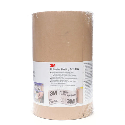 3M Cinta intermitente para todo tipo de clima, 8067, 22,86 cm x 23,86 m, 1 rollo, revestimiento de plástico con parte trasera adhesiva, evita la intrusión de humedad, sellado impermeable intermitente, puertas, ventanas, aberturas en la construcción d