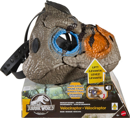 Mattel Jurassic World Snarlin' Sounds Velociraptor Máscara