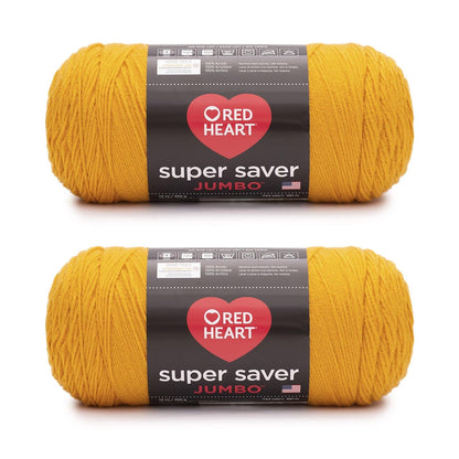 Red Heart Super Saver Jumbo Estambre Ombré, 2 Paquetes de 283 g - Dorado - Paquete de 2 - Super Saver Jumbo