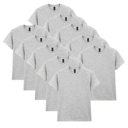 Gildan G5000 Camiseta de Algodón Pesado para Hombre - 10 - Sport Grey (10 unidades) - 4XL