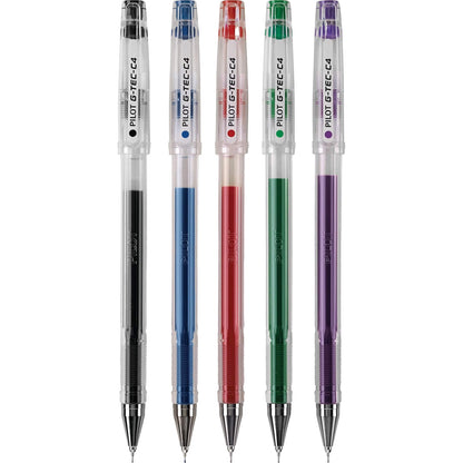 Pilot 36480 Estilógrafo G-Tec-C, Tinta Biopolímero, Punto Ultra Fino, 0.4 mm, colores Surtidos, Estuche con 5 Piezas
