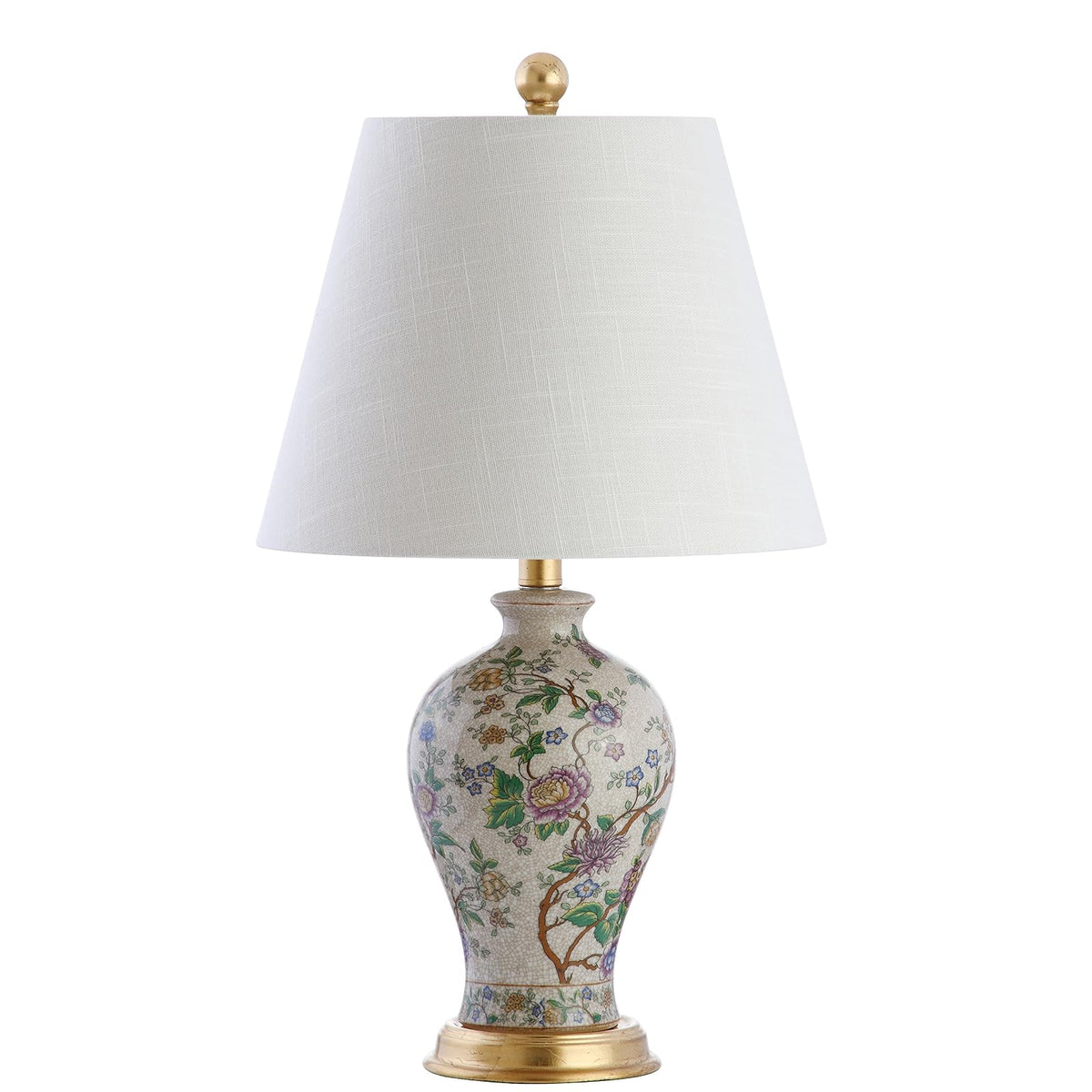 JONATHAN Y JYL3009A Grace Lámpara de mesa LED floral de 24 pulgadas, lámpara clásica de mesita de noche para recámara, sala de estar, oficina, estantería universitaria, foco LED incluida, multicolor