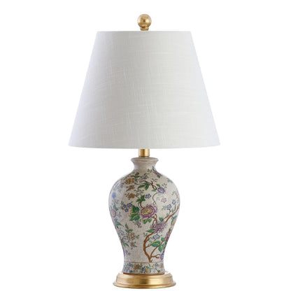 JONATHAN Y JYL3009A Grace Lámpara de mesa LED floral de 24 pulgadas, lámpara clásica de mesita de noche para recámara, sala de estar, oficina, estantería universitaria, foco LED incluida, multicolor