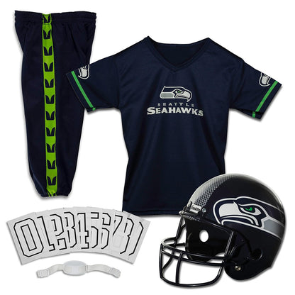 Franklin Sports Set de uniforme juvenil de lujo autorizado por la NFL (Liga Nacional de Fútbol Americana) - Seattle Seahawks - Grande