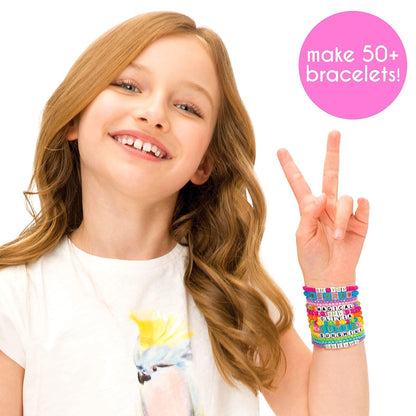 Alphabet Beads Bracelet Making Studio, Make 50+ Custom Bracelets With Over 2000+ Premium Beads, Includes Storage Case & Project Instructions, DIY Bracelet Making Kit