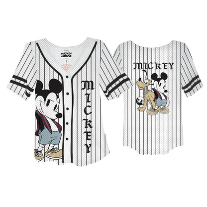 Disney - Playera de béisbol clásica con Botones para Mujer