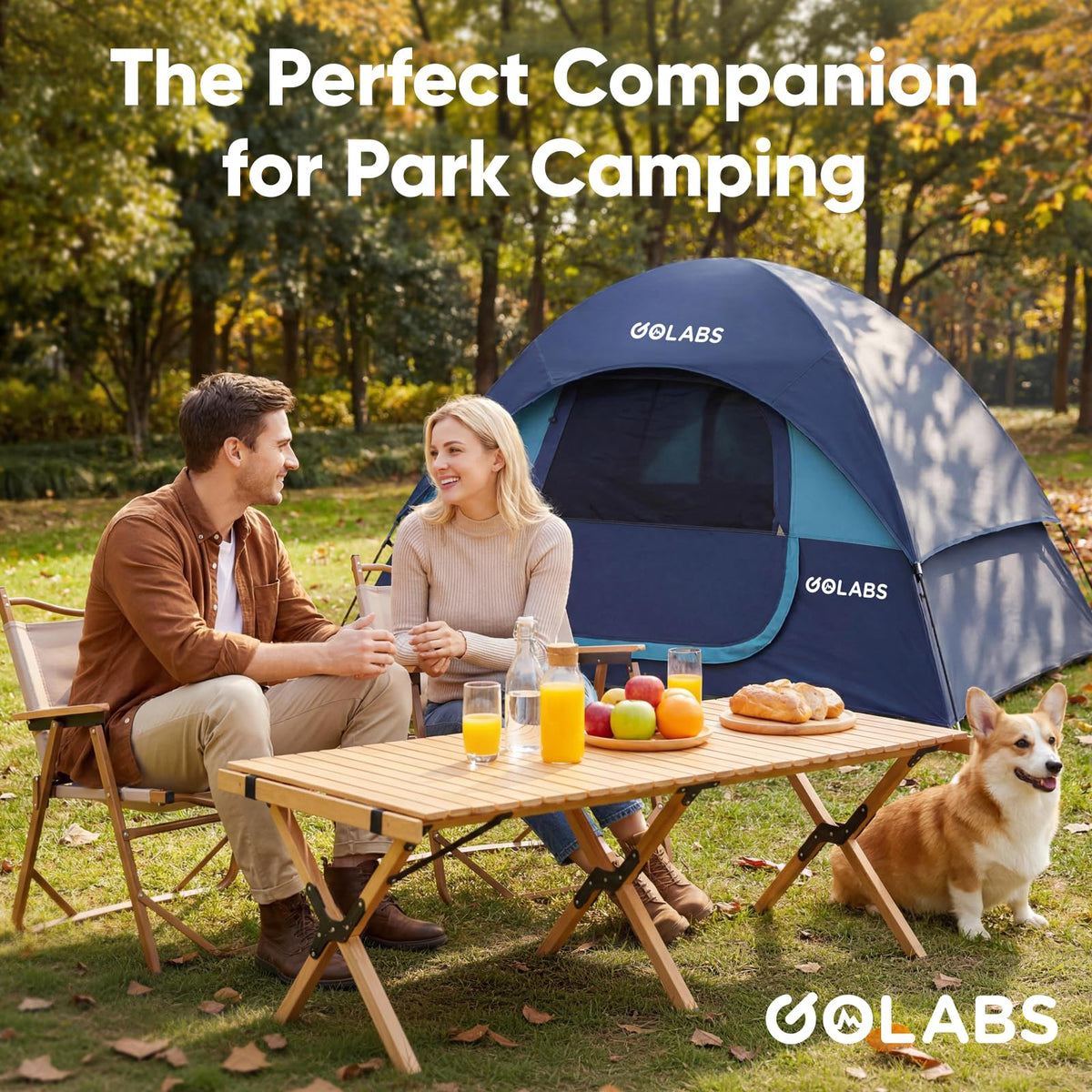 Golabs CT1 - Tienda de campaña para 2 Personas, fácil de Instalar en 3 Minutos, PU1500 mm Impermeable con Parte Superior de Malla y Puerta con ventilación, Ligera Tienda Familiar portátil de 4.5