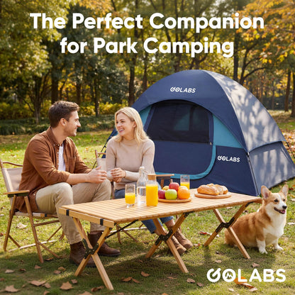 Golabs CT1 - Tienda de campaña para 2 Personas, fácil de Instalar en 3 Minutos, PU1500 mm Impermeable con Parte Superior de Malla y Puerta con ventilación, Ligera Tienda Familiar portátil de 4.5