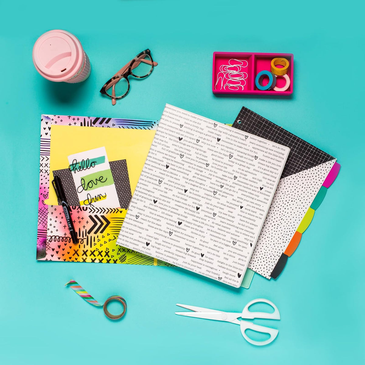 Avery + Amy - Carpeta de anillas redondas de 2.5 cm, capacidad para 175 hojas, carpeta, Find Inspiration, 1 Binder