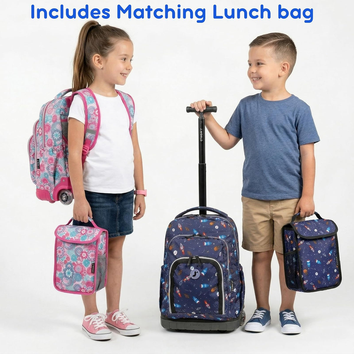 JJWorld New York Lollipop - Mochila con Bolsa para el Almuerzo, Spaceship, Una Talla