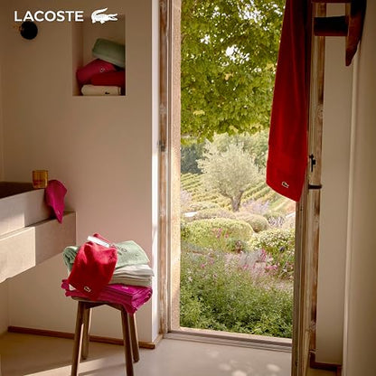 Lacoste Heritage Supima Toalla de Mano de algodón, Azul Surf, 16 x 30 Pulgadas