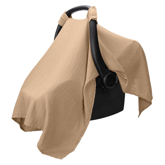Cobertor para Portabebé Comfy Cubs – Mezcla Suave de Bambú y Algodón Muselina – Ligero, Transpirable y con Protección Solar – Cubierta Grande para Lactancia y Autoasiento Cedro