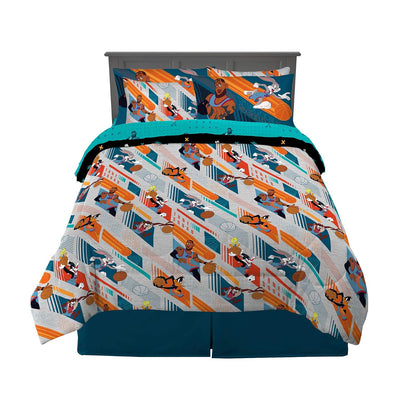 Franco Garfield Juego de Ropa de Cama Reversible, 5 Piezas - 7 Piece Full Size - Space Jam 2 un nuevo legado
