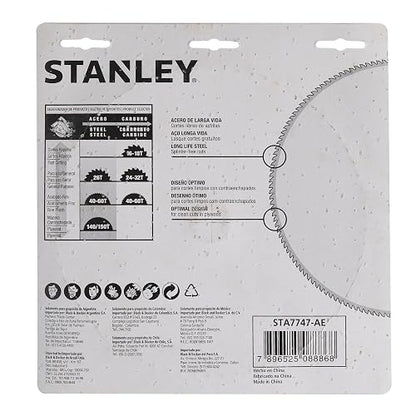 STANLEY Disco para Sierra Circular 7-1/4" (184mm), 140 Dientes, Carburo para Madera, STA7747