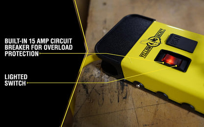 Yellow Jacket - Tira protectora de sobretensión de metal, 8-Outlet Power Strip, Amarillo