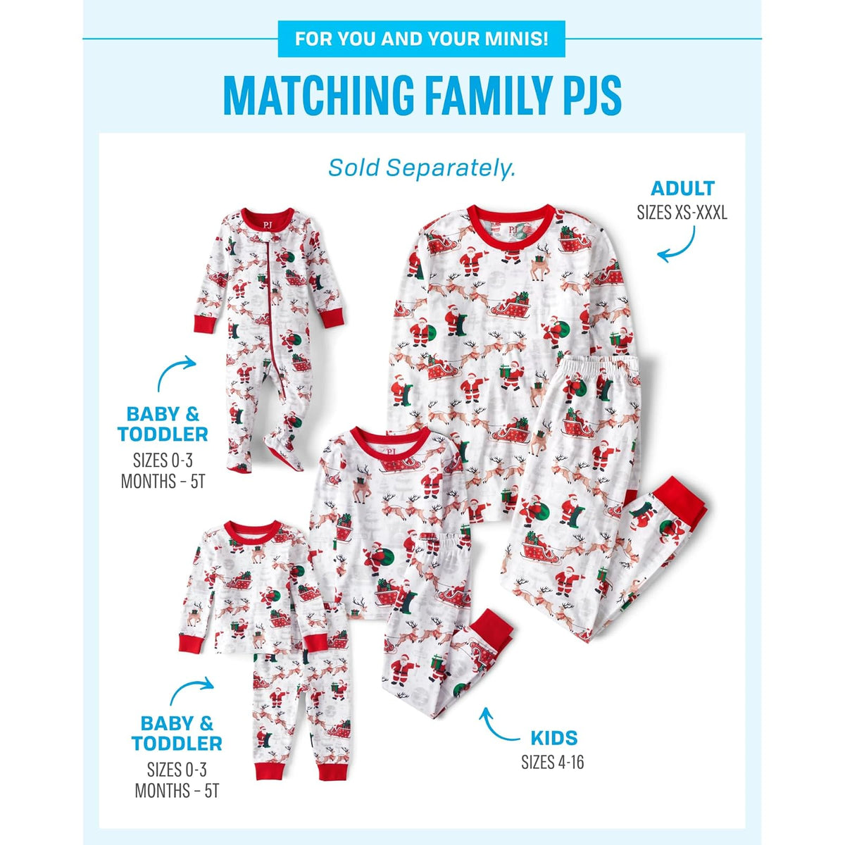 The Children's Place Family Matching Christmas Holiday Pajamas Sets, Snug Fit 100% Cotton, Adult, Big Kid, Toddler, Baby