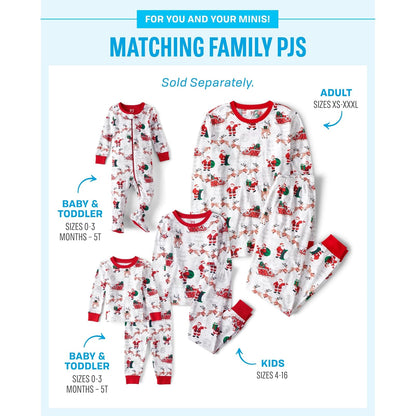 The Children's Place Family Matching Christmas Holiday Pajamas Sets, Snug Fit 100% Cotton, Adult, Big Kid, Toddler, Baby