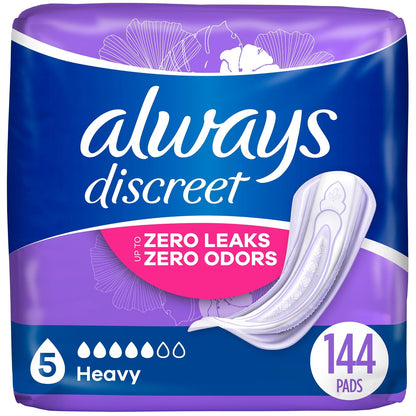Discreet, Incontinence Pads, Maximum, Regular Length, 48 Count