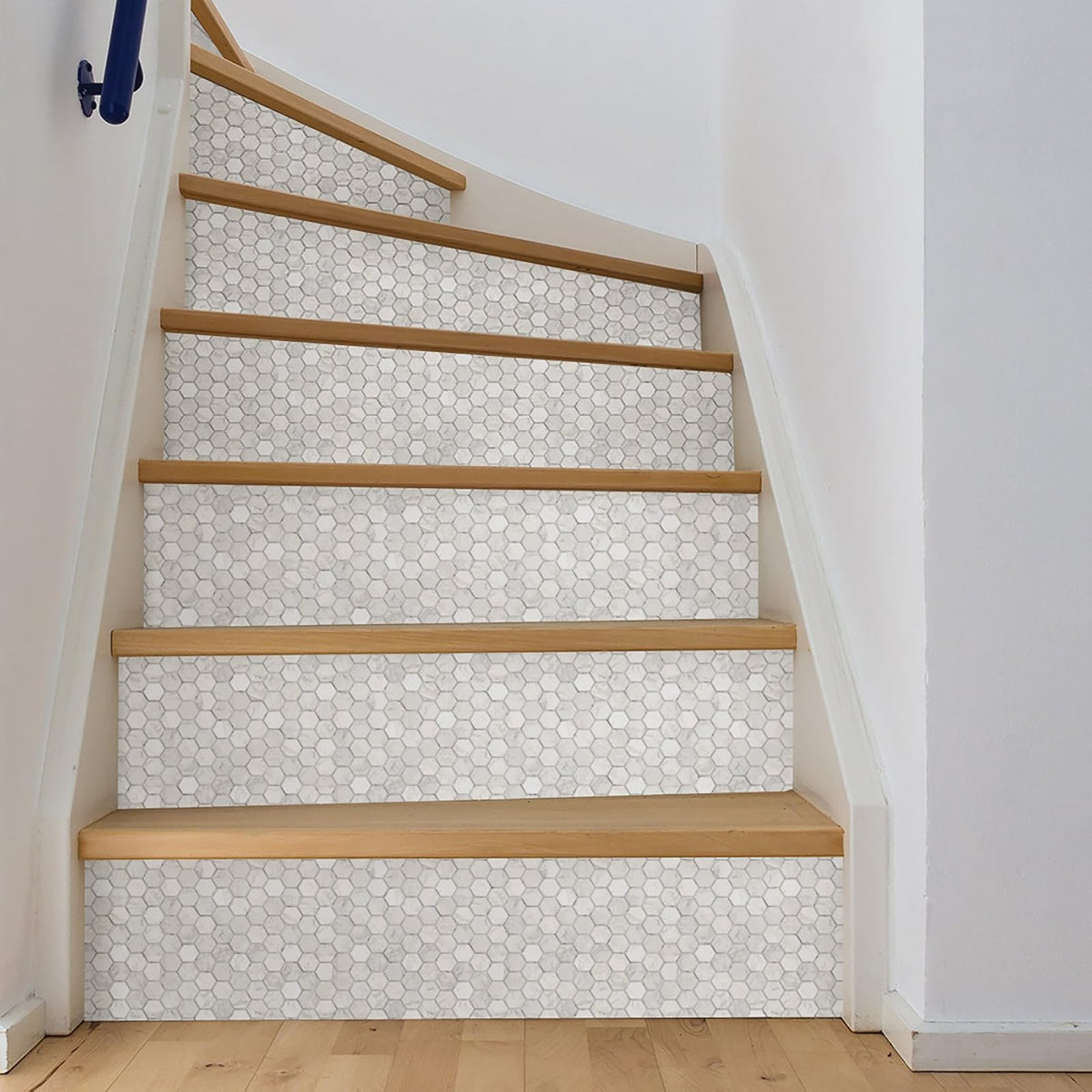 In Home InHome NH2359 - Azulejos hexagonales para salpicaduras, color blanco y blanco