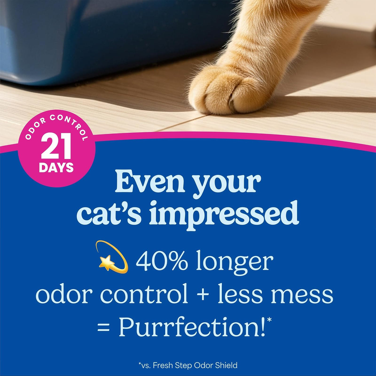 Fresh Step Advanced Clean Paws Arena para Gatos Aglutinante, de Bajo Rastro, Patas Limpias, con Control de Olores, 37 Libras (16.8 kg) en Total (2 packs de 18.5 libras).