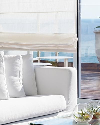 CHICOLOGY - Persianas Romanas para Ventanas, persianas para el hogar, 31 Pulgadas de Ancho x 64 Pulgadas de Alto, Blanco pacífico (Filtro de luz)