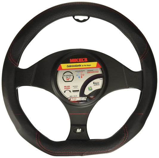 MIKEL´S CU-D1 Cubrevolante de piel, color negro, Forma "D"