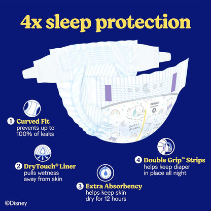 Pañales nocturnos talla 6 (35+ libras), 72 unidades, Huggies Overnites Nighttime Baby Pañales