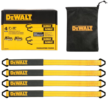 DEWALT Correas de Amarre para Ejes 5.4 Ton Paquete de 4 - 2" x 38" (4 Pack)