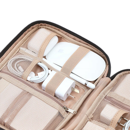 NISHEL - Funda organizadora de cable de viaje, bolsa electrónica Tech, esencial para cargador, cable, teléfono, disco duro, USB, tarjeta SD
