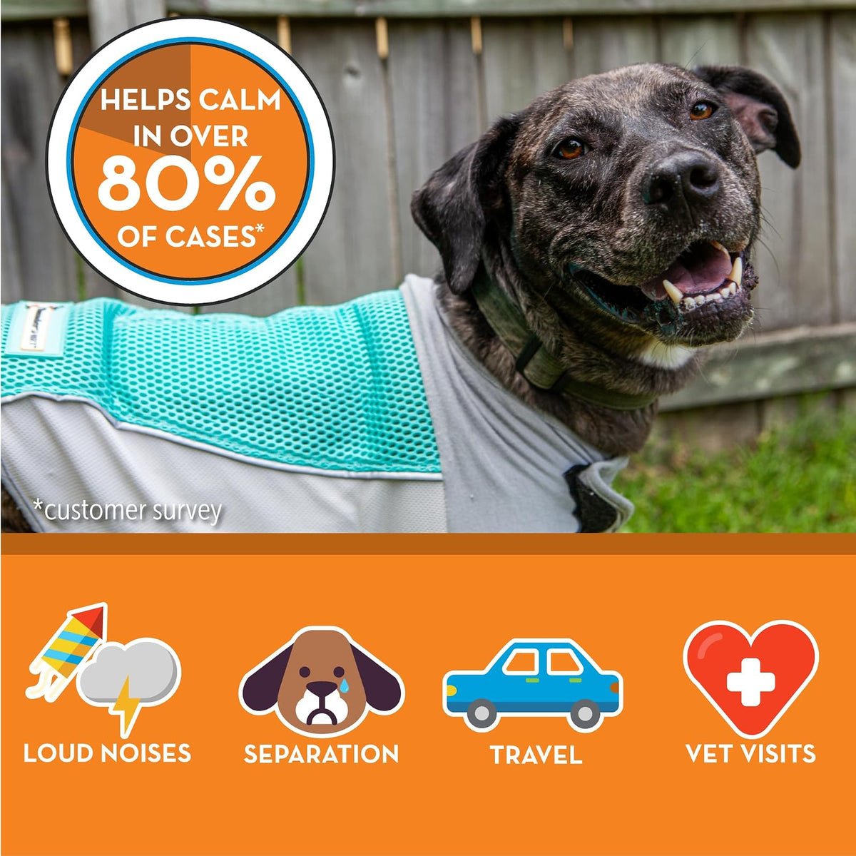 Thundershirt Breeze para Perros, Talla XS, Agua, Tela de Malla Extra Transpirable, Chaleco de Alivio de la ansiedad para Perros para el estrés Diario y la Calma Durante tormentas de truenos y Fuegos