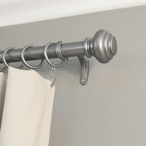 Decopolitan - Juego de Varillas de Tratamiento para urna de Ventana, 2.54 cm, Contemporáneo, Gris (Antique Silver), 72-144-Inch, 1