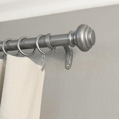 Decopolitan - Juego de Varillas de Tratamiento para urna de Ventana, 2.54 cm, Contemporáneo, Gris (Antique Silver), 72-144-Inch, 1