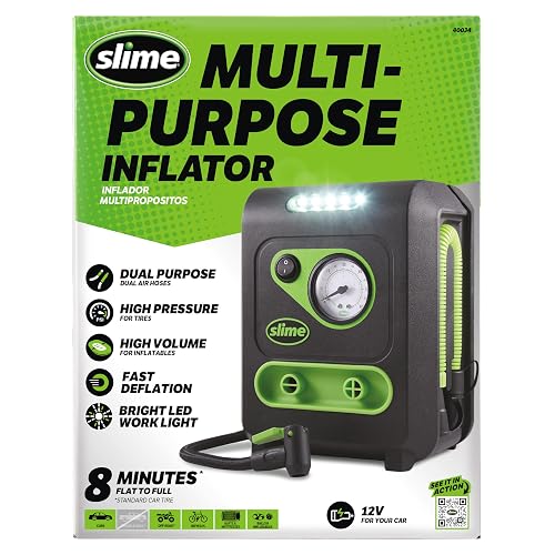 Slime 40034 Inflador 12V de Neumáticos y de Uso Multiple