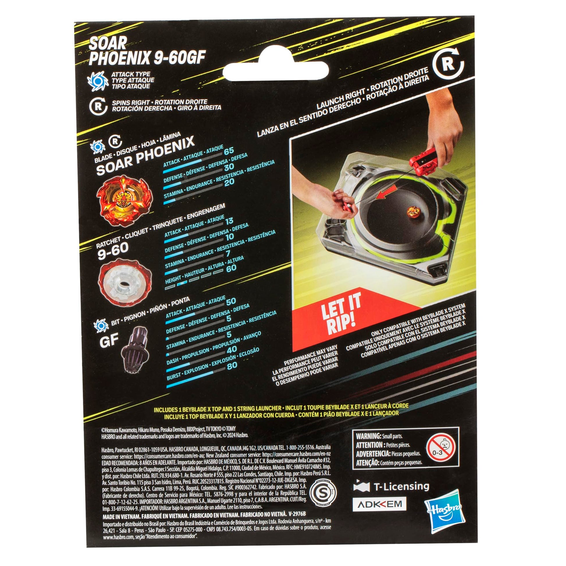 Beyblade X Soar Phoenix 9-60GF - Juego de Lanzador de Cuerdas de Lujo con Juguete de Giro a la Derecha; Gran Regalo para niños y niñas de 8 años
