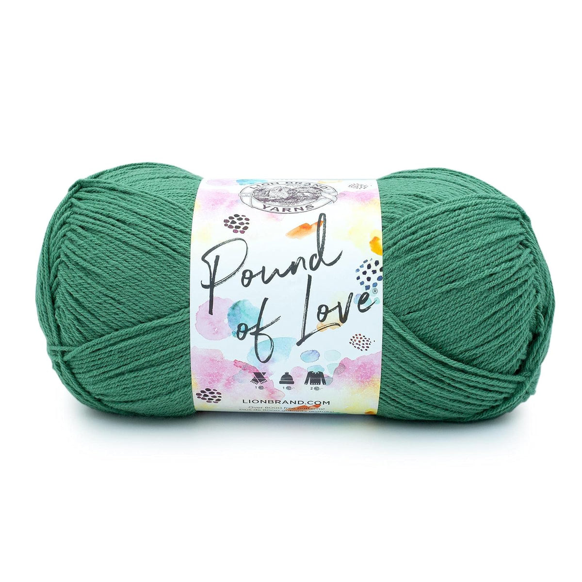 Lion Brand Yarn Pound of Love, Estambre Acrílico, Paquete Grande - 1 paquete - helecho