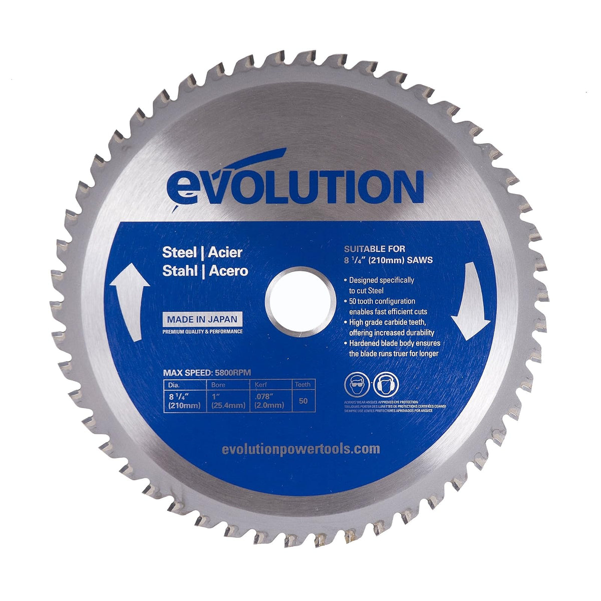 Evolution Power Tools Hoja de Sierra de Corte para Metal - 8-1 - 4\ - Mild Steel