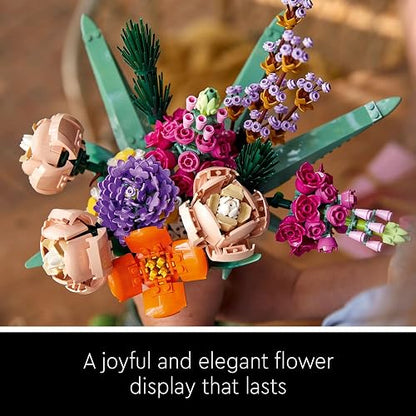 LEGO® Icons 10280 Ramo de Flores Artificiales, Bloques de Construcción para Adultos, Idea Regalo, Decoración Hogar u Oficina (756 Piezas)