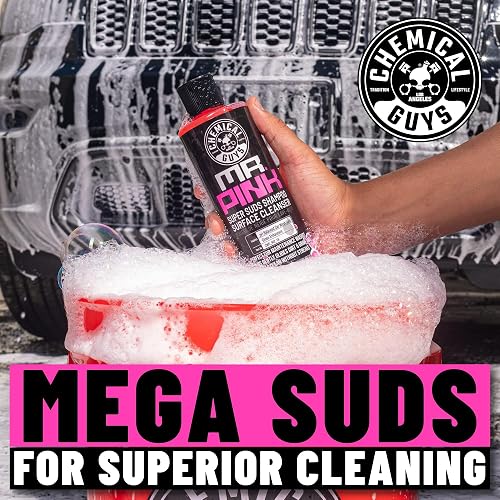 Chemical Guys Mr. Pink Jabón espumoso para lavar automóviles (Para cañones de espuma, pistolas de espuma o cubos de lavado) Seguro para automóviles, camiones y más, 1,89 L, aroma de caramelo