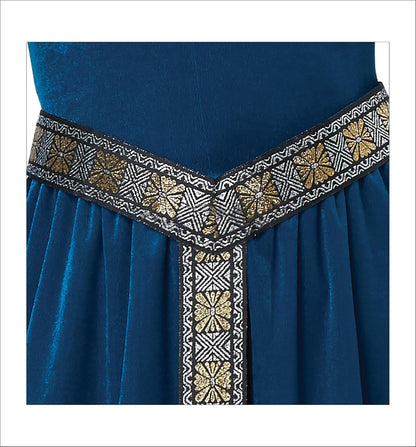 California - Disfraz de princesa medieval, disfraz infantil, talla XS