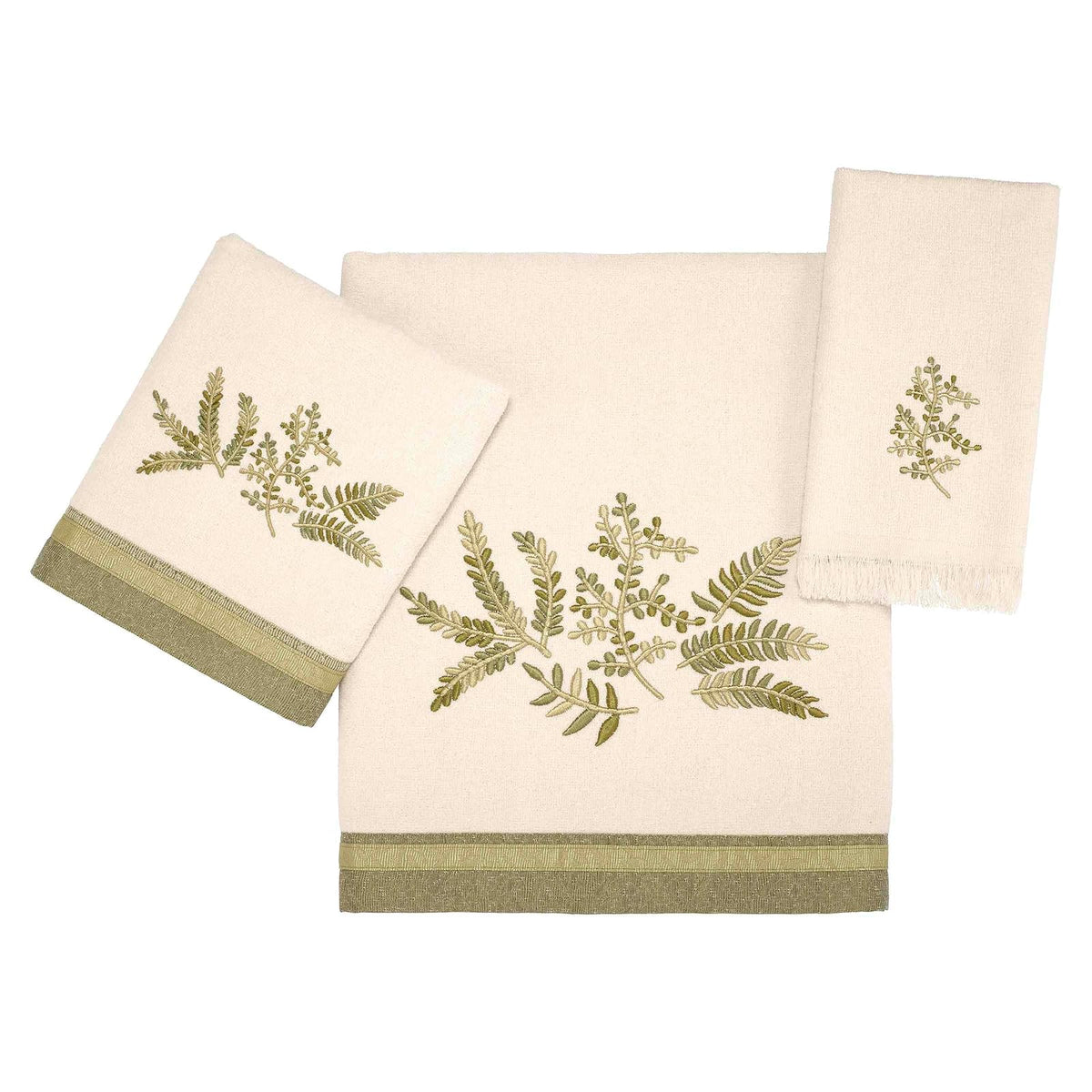Avanti Linens Greenwood - Toalla con Punta de Dedo, Color Marfil, 18 x 11 Pulgadas