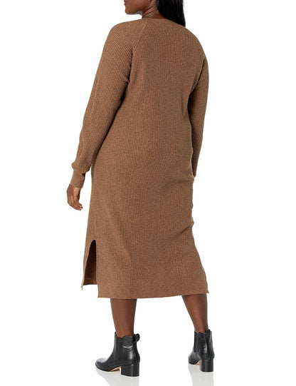 The Drop Mujer Renata Vestido Midi Acanalado Slounge